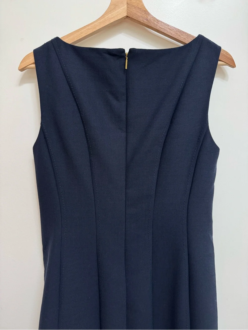Tory Burch Boat Neck Wool Blend Sheath Dress Women Size 4 Navy Preppy Nautical